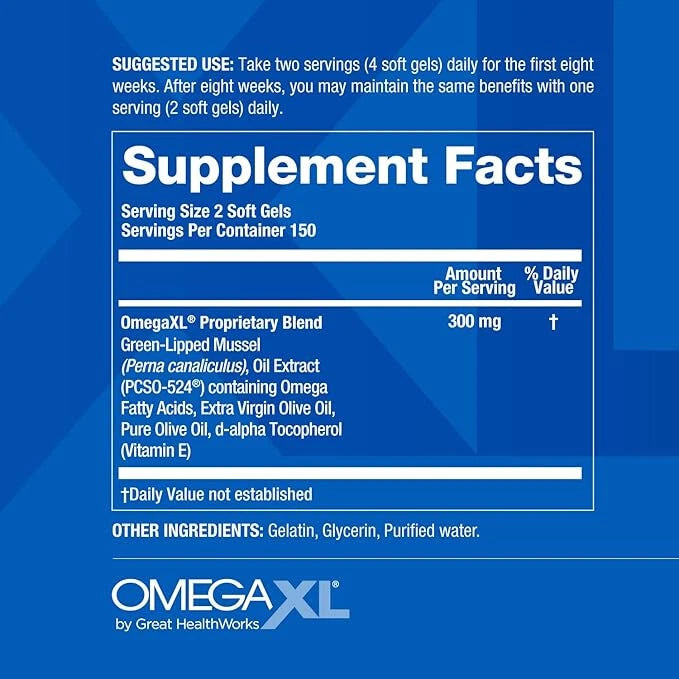 3 PACK -OmegaXL 300 Count, Soft Gels - Joint Health Supplement,FRESH USA STOCK