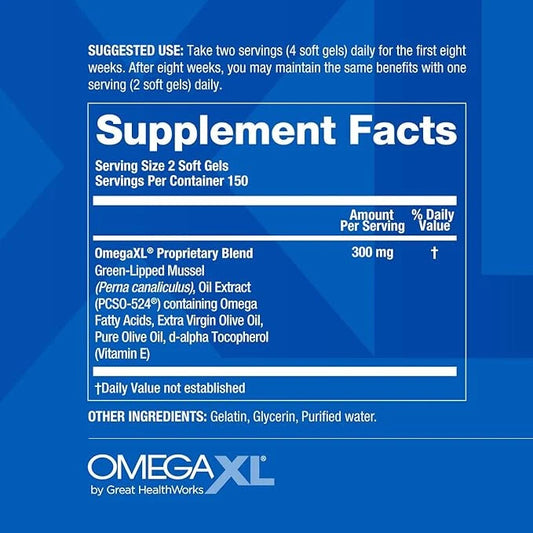 3 PACK -OmegaXL 300 Count, Soft Gels - Joint Health Supplement,FRESH USA STOCK